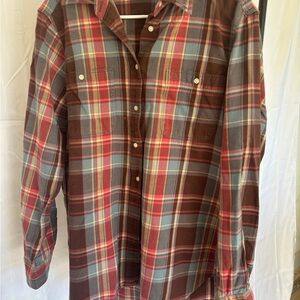 2 Ralph Lauren Men's Casual Shirts - Red, Blue, and Brown